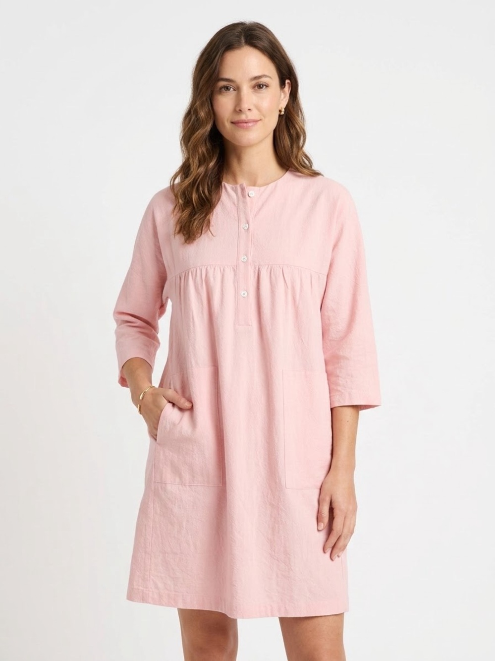 Tuckernuck Pomander Place Pink Fallon Linen Cotton Babydoll Dress S Small Boho